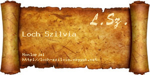 Loch Szilvia névjegykártya